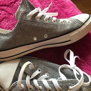 Converse All Star Silver Glitter Size 9